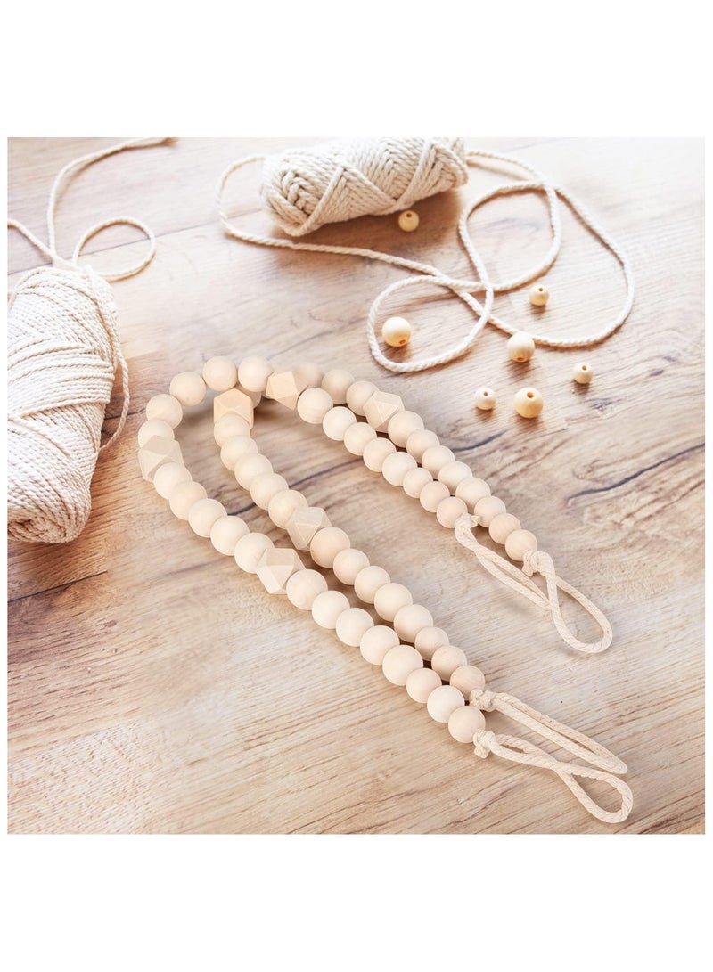 PYC Wood Bead Curtain Tiebacks, Set of 2 Curtain Holdbacks for Thin or Thick Window Draperies, Boho Farmhouse Curtain Tiebacks with Hooks, Curtain Tie Backs for Home Office Room Decor  - Image 4