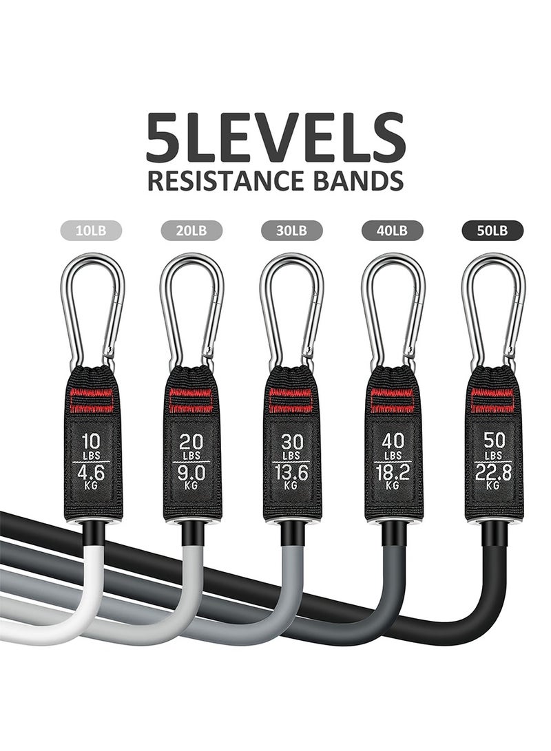 Nariele Resistance Bands Set, 150LBS Exercise Bands with Handles for Men and Women, Workout Bands with Door Anchor and Legs Ankle Straps, for Muscle Training, Physical Therapy, Shape Body, Yoga, Home Workout - Image 3