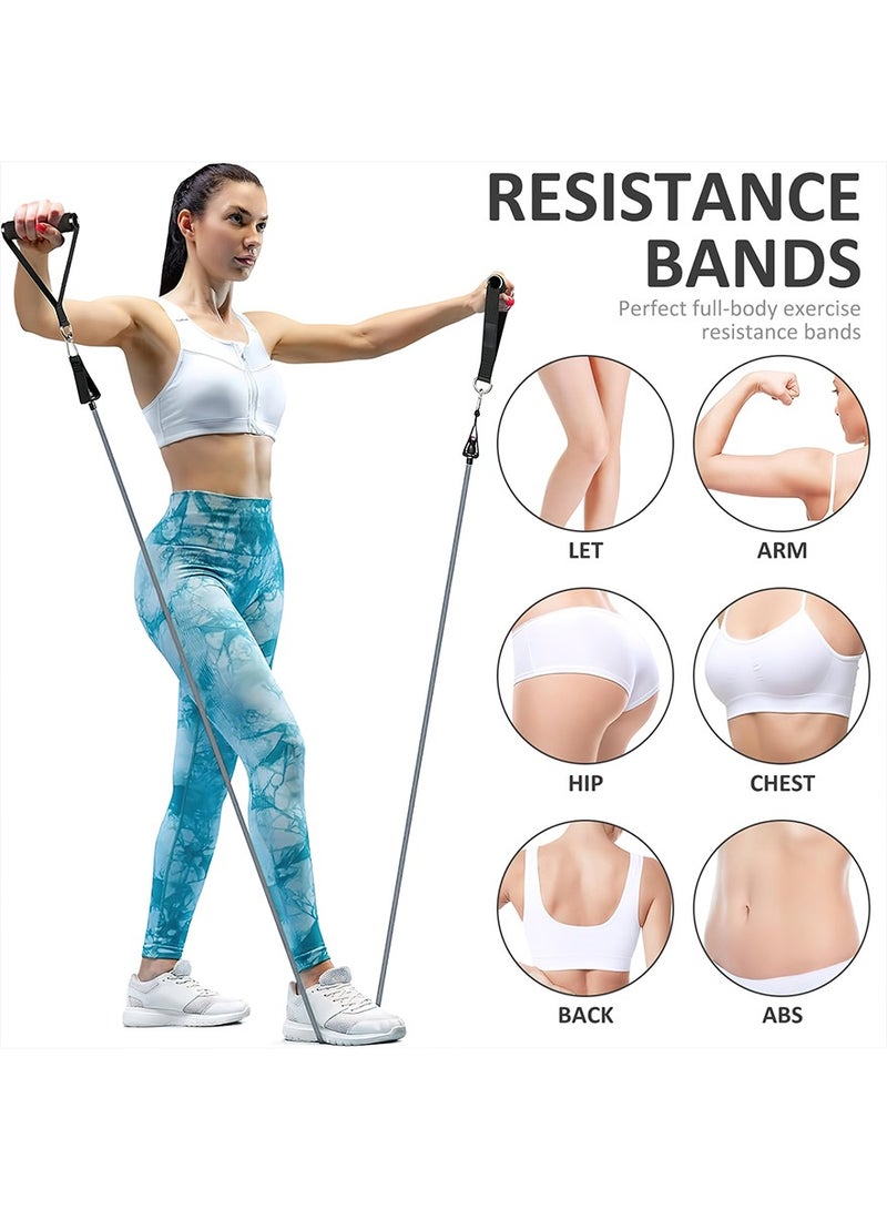 Nariele Resistance Bands Set, 150LBS Exercise Bands with Handles for Men and Women, Workout Bands with Door Anchor and Legs Ankle Straps, for Muscle Training, Physical Therapy, Shape Body, Yoga, Home Workout - Image 5