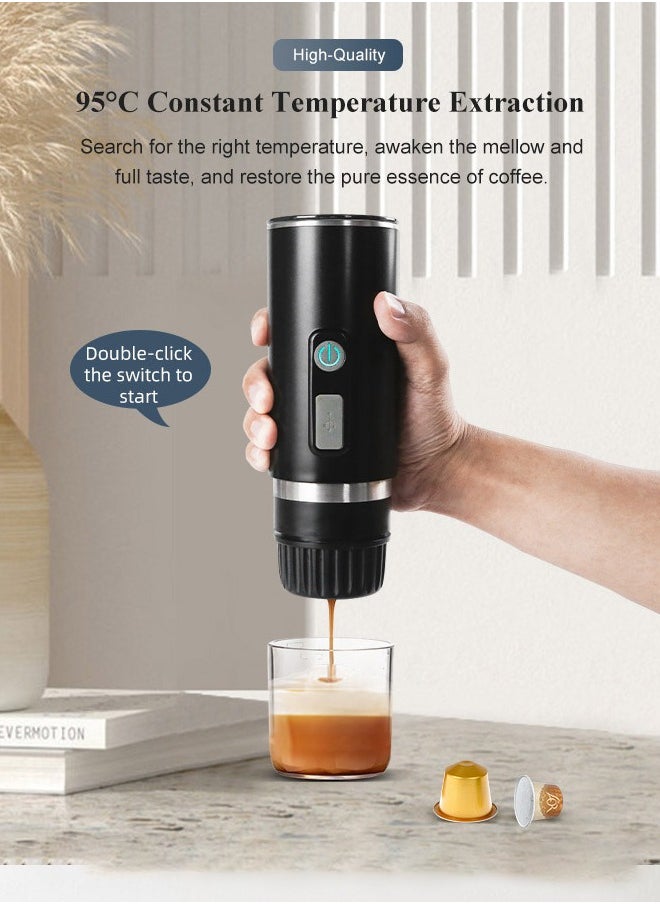 Joshberg 2 IN 1 Portable Espresso Machine, 15 Bar Pressure Electric Espresso Maker,Coffee Maker, USB C & Car Charger, Compatible with Capsules & Ground Coffee,Non heating  - Image 2