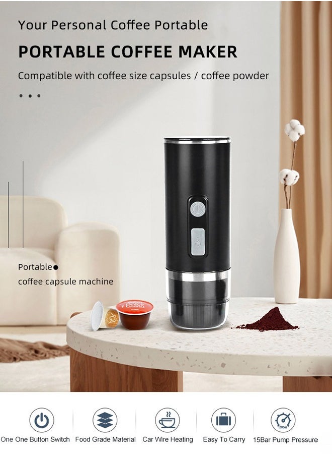 Joshberg 2 IN 1 Portable Espresso Machine, 15 Bar Pressure Electric Espresso Maker,Coffee Maker, USB C & Car Charger, Compatible with Capsules & Ground Coffee,Non heating  - Image 4