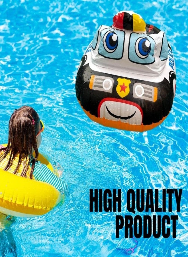 STACKRAID Vehicle Fire Engine Shape Sit Pool Float Tube Boat Beach Water Swimming Pool Tube Inflatable Kiddie Swim Water Ring Swimming Tube Ring for Kids (polishe car Tube) - Image 4