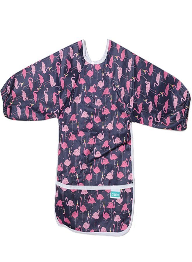 Dreeba Long sleeves Bibs Navy color with a flamingo design - Image 1