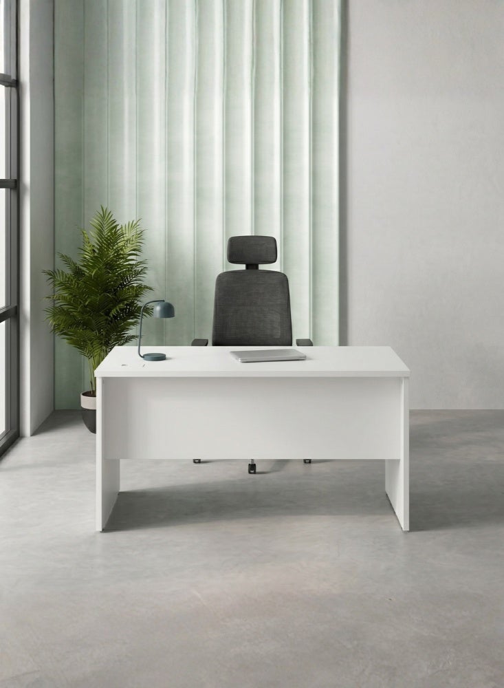 Karnak Fiecke Office desk with Lockable Drawers & Storage | Study Workstation Multifunctional Computer Writing Table for Retail, Hotel, Clinic Workspace Furniture(White) - Image 1