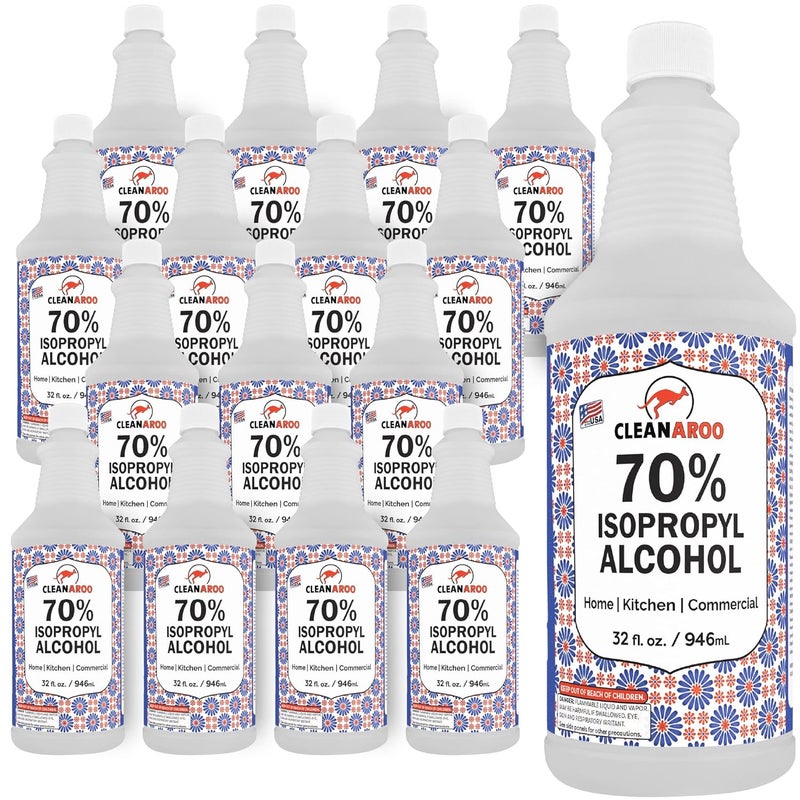 Cleanaroo Isopropyl Alcohol 70% (4 Gal, 16x32oz) - Image 1