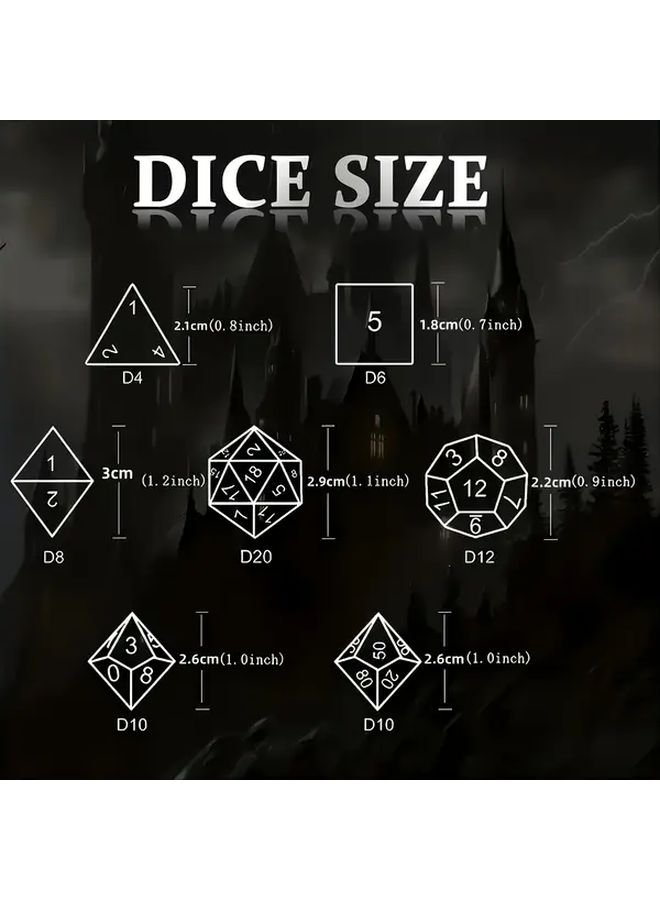 Antique Golden Steampunk Gear Metal Hollow Dice Set for RPG DND Role Playing Games - Image 2