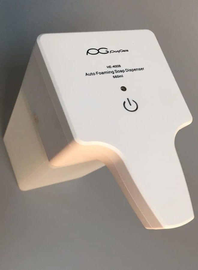 PolyGens 23oz 5-Level Adjustment Automatic Foaming Soap Dispenser Touchless Hand Soap Dispenser for Home/Commercial use, Countertop/Wall Mounted Soap Dispenser Set for Bathroom,Kitchen, White,New - Image 5
