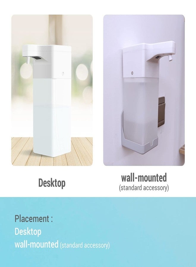 PolyGens 23oz 5-Level Adjustment Automatic Foaming Soap Dispenser Touchless Hand Soap Dispenser for Home/Commercial use, Countertop/Wall Mounted Soap Dispenser Set for Bathroom,Kitchen, White,New - Image 4
