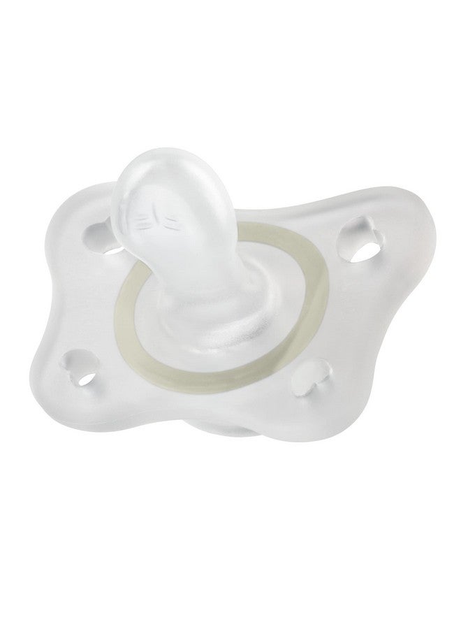 شيكو لهاية تشيكو فيزيوفورما صغيرة، مصنوعة من السيليكون ١٠٠٪، تتوهج في الظلام، للأطفال من عمر شهرين إلى ٦ أشهر | خالية من البيسفينول أ واللاتكس | علبة تعقيم قابلة لإعادة الاستخدام | شفافة، عبوة من قطعتين - Image 3