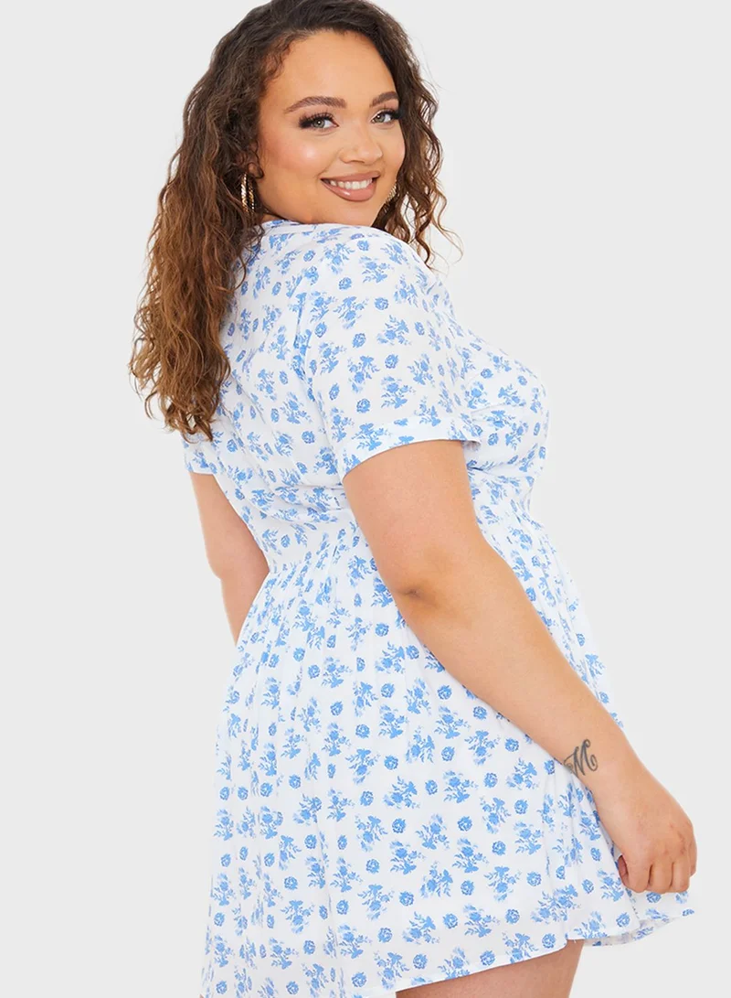 In The Style Curve Button Down Dress