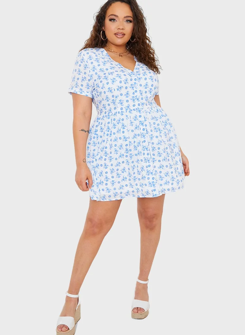 In The Style Curve Button Down Dress