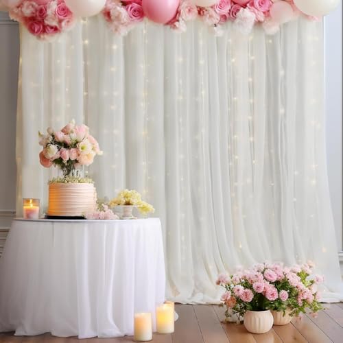 Lazybeee Elegant Net Backdrop Cloth | Net Curtain for Decoration Perfect, Festive, Anniversary Valentines Day | Canopy Net | Lightweight, Durable, Easy to Hang | Ideal for Photography & Events (White) - Image 4