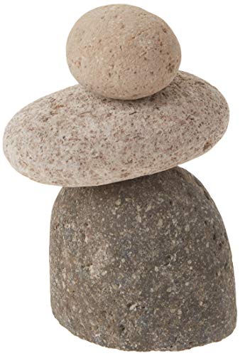 Ancient Graffiti 3-Stone Natural River Stone Cairn, Gray - Image 3