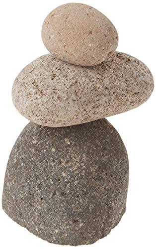 Ancient Graffiti 3-Stone Natural River Stone Cairn, Gray - Image 2