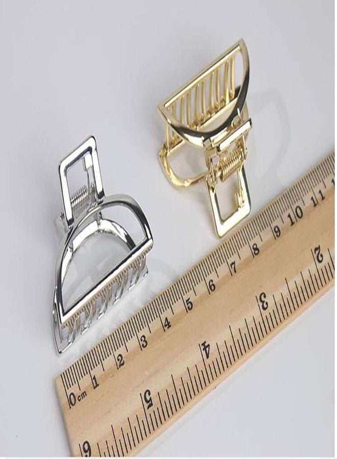 فوداتم مجموعة من 4 مشابك شعر معدنية صغيرة عتيقة للنساء، مشابك شعر على شكل ذيل حصان، إكسسوارات مشابك الشعر (نصف دائرة) - Image 2