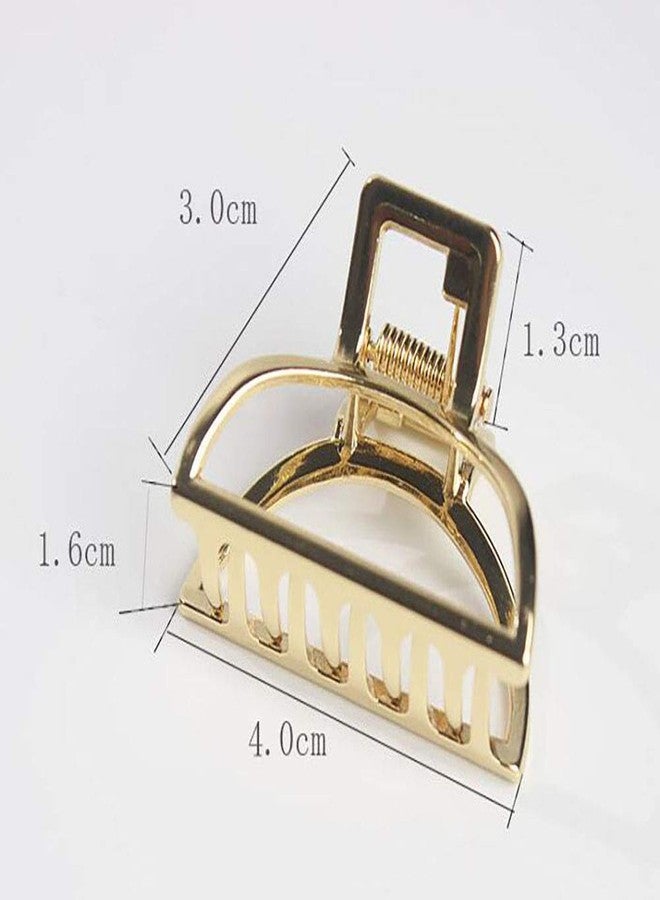 فوداتم مجموعة من 4 مشابك شعر معدنية صغيرة عتيقة للنساء، مشابك شعر على شكل ذيل حصان، إكسسوارات مشابك الشعر (نصف دائرة) - Image 3