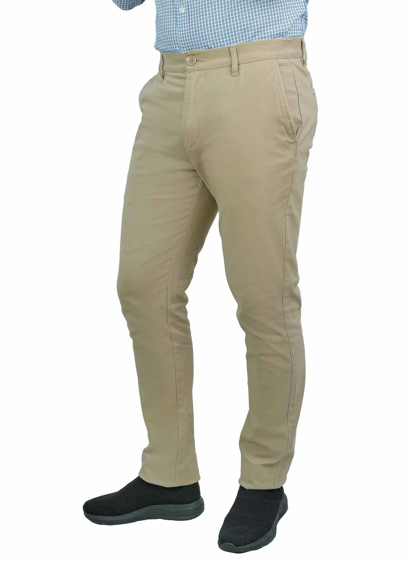 GIORDANO Men's Khaki Pants: Skinny Tapered Fit, Cotton Stretch