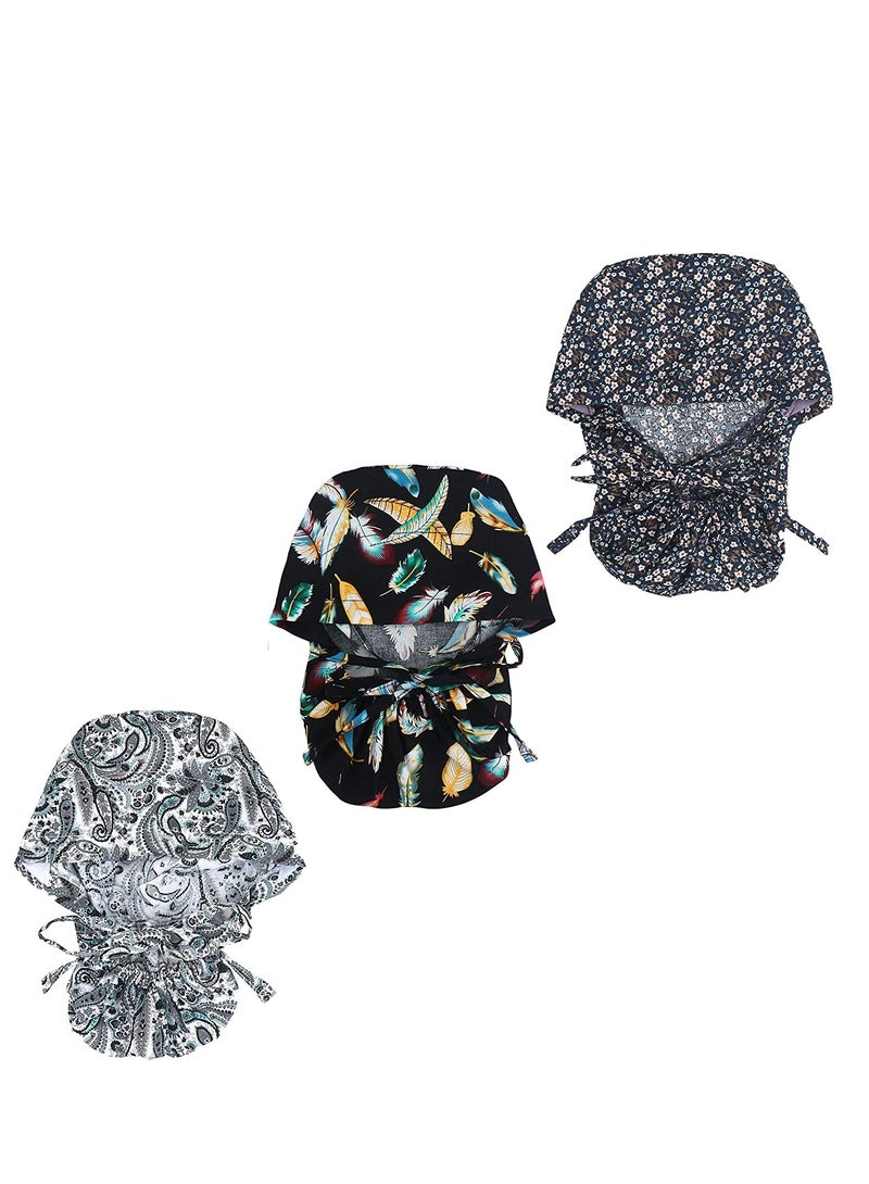 SYOSI Adjustable Working Cap with on Long Hair Sweatband Cotton Ponytail Holder Tie Back Hats for Women  Men One Size - Image 2