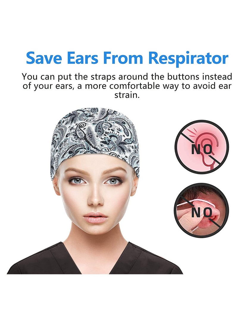 SYOSI Adjustable Working Cap with on Long Hair Sweatband Cotton Ponytail Holder Tie Back Hats for Women  Men One Size - Image 3