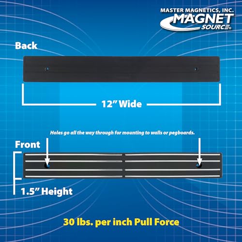 Master Magnetics Magnetic Tool Holder with Screw Mount - 12" Wide, 30 lb per inch, Black, 07579 - Image 3