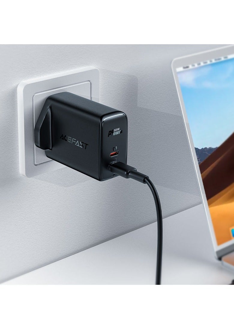 ACEFAST A32 GaN PD 50W Dual USB-C Wall Charger Fast Charge with UK Plug - Image 2