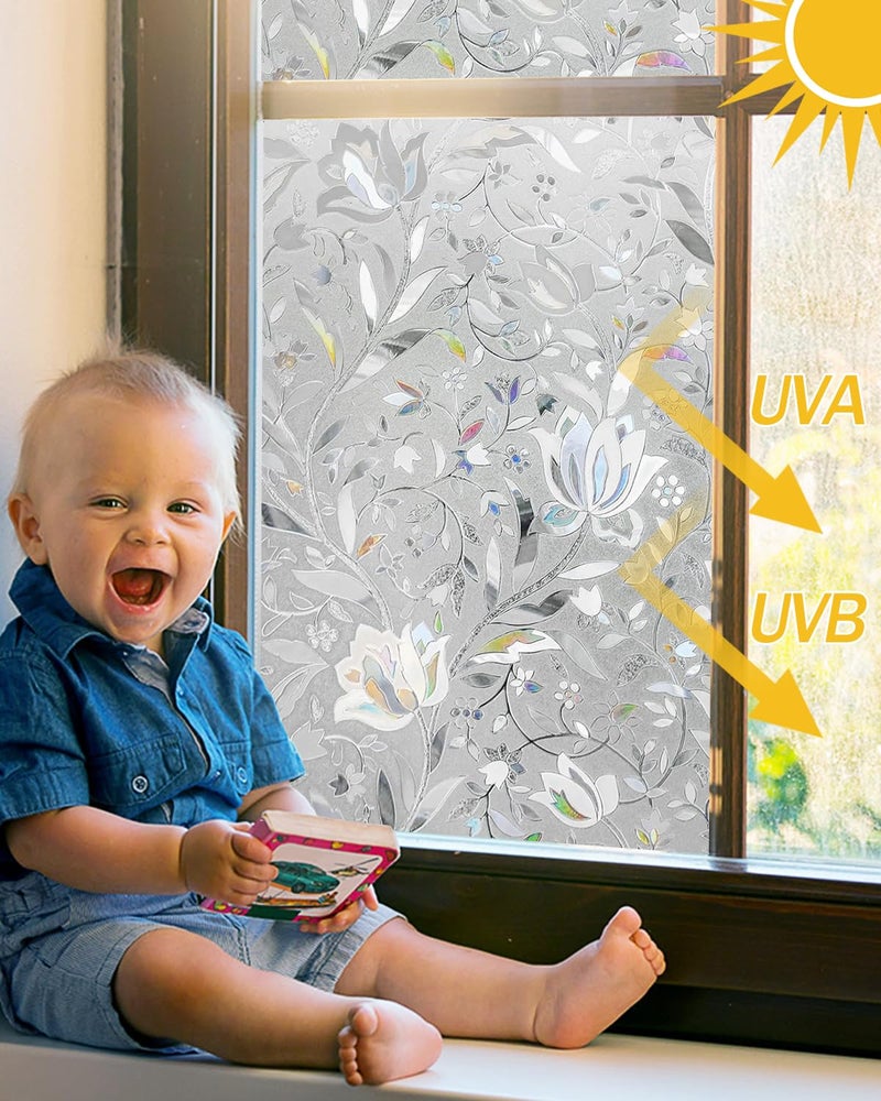 Lovepea Window Privacy Film Decorative with Installation Tools, Frosted Glass Decorative Film, Window Removable, Peep-Proof, Static Cling (17.5 x 78.7 Inch) - Image 3