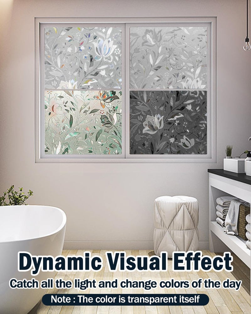 Lovepea Window Privacy Film Decorative with Installation Tools, Frosted Glass Decorative Film, Window Removable, Peep-Proof, Static Cling (17.5 x 78.7 Inch) - Image 5