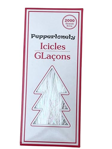 PEPPERLONELY 2000 Strands Icicles Tinsel Tree Christmas Decorations 3 Iridescent