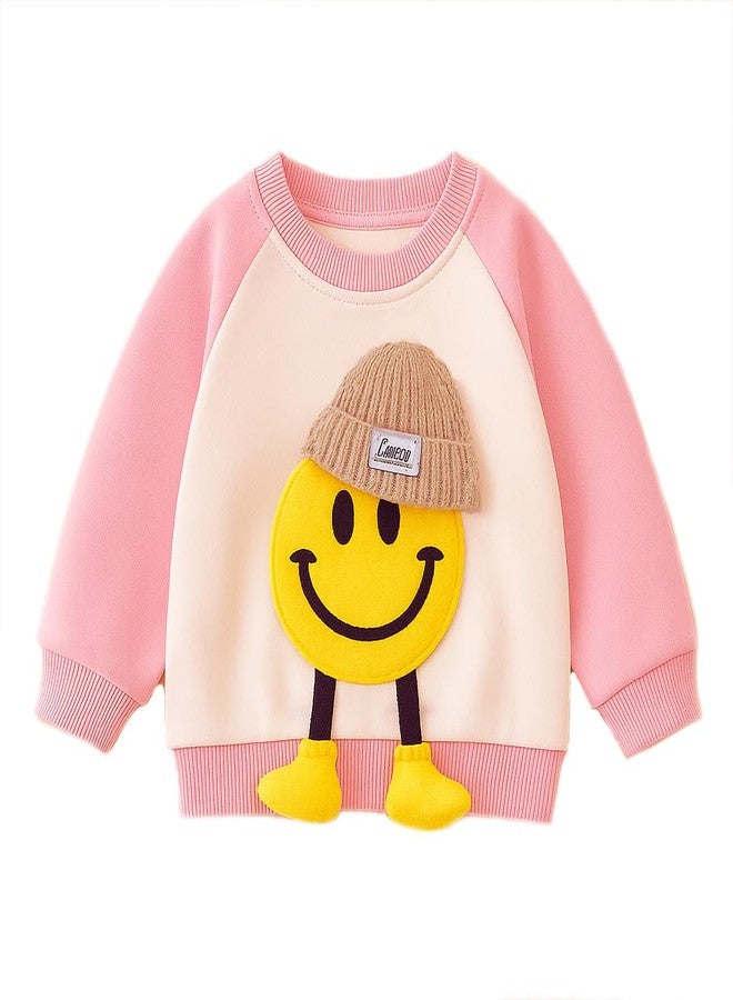 Bold N Elegant 3d Happy Smile Face Cartoon Winter Warm Hoodied Jacket Sweatshirt and Pajamas 3 Pc Layering Party Clothing Set for Infant Toddler Kids (Pink, 12-18 Months) - Image 3
