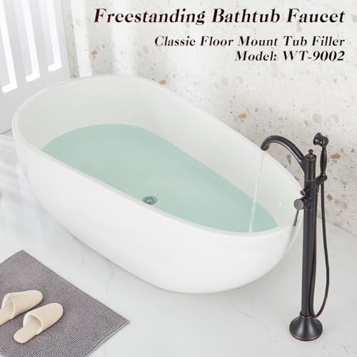 Wintap Freestanding Bathtub Faucet Classic Free Standing Tub Faucet with Retro Handheld Sprayer High Flow Max 704GPM Floor Mounted Tub Fillers Swivel Spout Tub Faucets Oil Rubbed Bronze WT9002ORB - Image 3