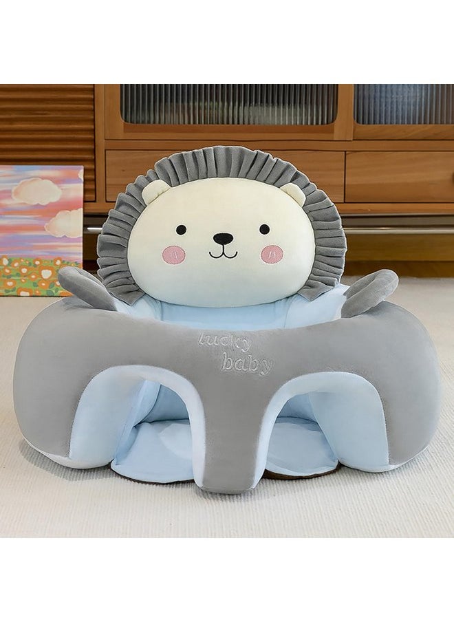 Ylucky - Baby Support Seat Sofa Cartoon Infant Sofa Cute Learning Sitting Chairs Baby Sit Up Chair Back Head Protector Baby Bouncer Infants Floor Seats (Gray Lion) - Image 1