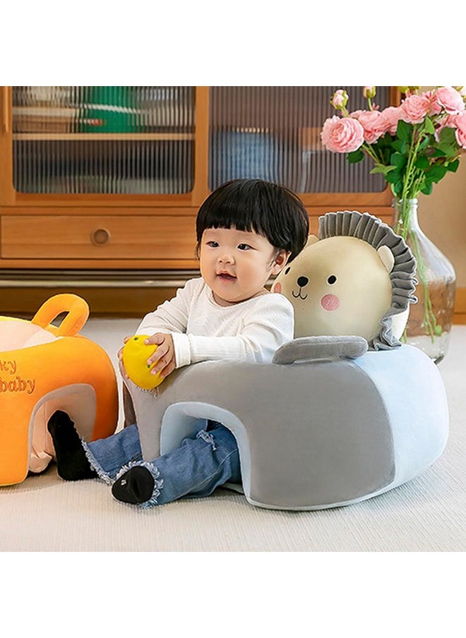 Ylucky - Baby Support Seat Sofa Cartoon Infant Sofa Cute Learning Sitting Chairs Baby Sit Up Chair Back Head Protector Baby Bouncer Infants Floor Seats (Gray Lion) - Image 1