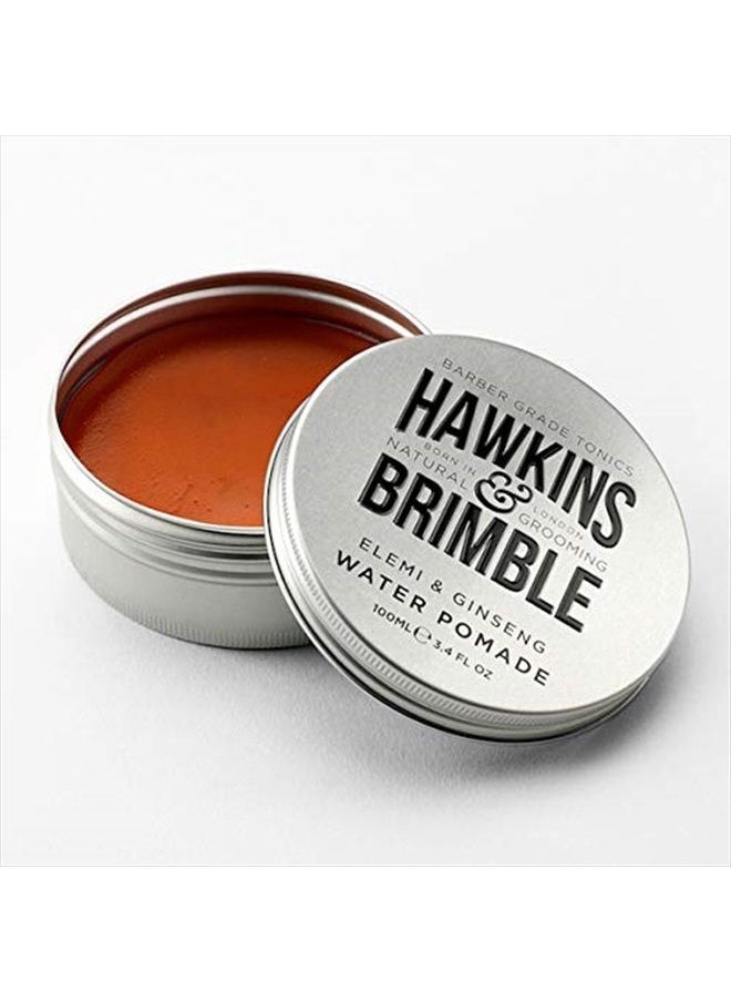 Mens Water Pomade 100ml/3.4 fl oz - H2O Based Hair Styling/Grooming | High Shine Firm Hold Allows for Restyling, Washes Out