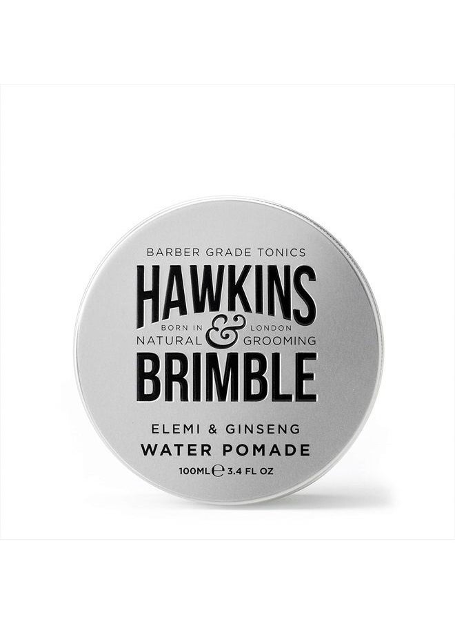 Mens Water Pomade 100ml/3.4 fl oz - H2O Based Hair Styling/Grooming | High Shine Firm Hold Allows for Restyling, Washes Out