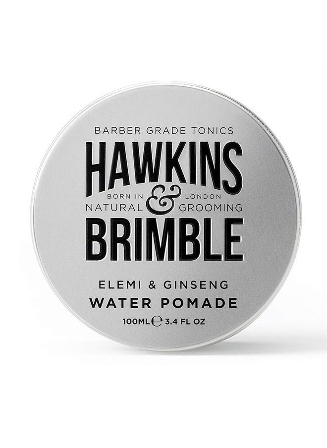 Mens Water Pomade 100ml/3.4 fl oz - H2O Based Hair Styling/Grooming | High Shine Firm Hold Allows for Restyling, Washes Out
