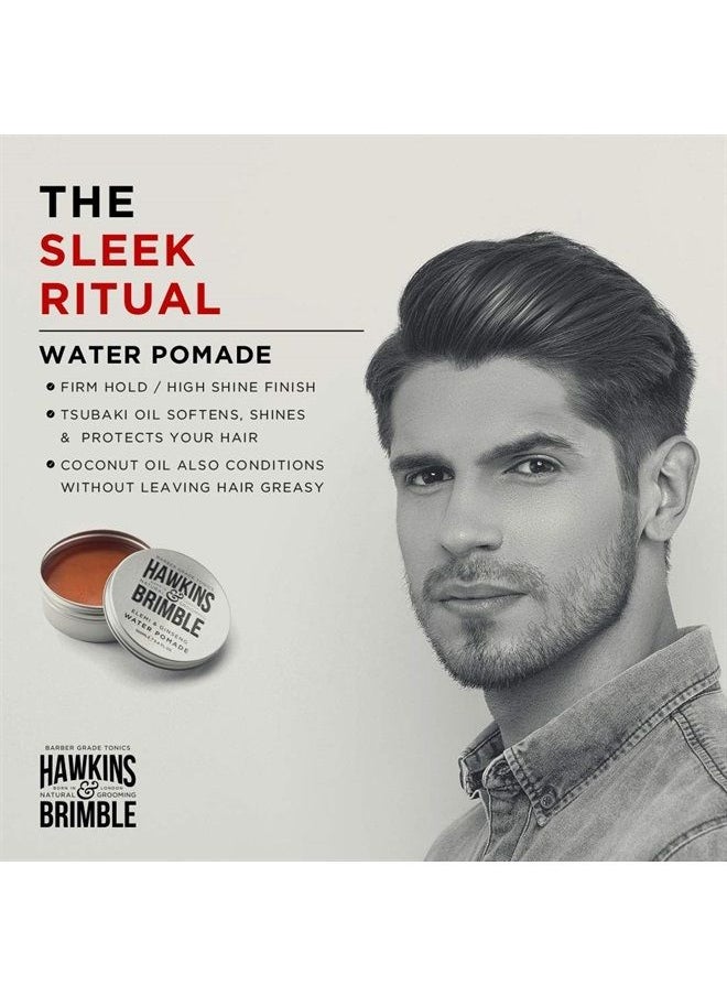 Mens Water Pomade 100ml/3.4 fl oz - H2O Based Hair Styling/Grooming | High Shine Firm Hold Allows for Restyling, Washes Out