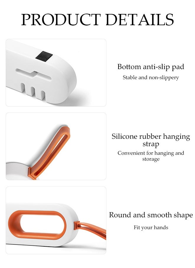 4-in-1 Multifunctional Sharpening Stone，Household Sharpener，Quick Sharpening Effect，Compact and Convenient，Can Sharpen Kitchen Knives, Scissors, Fruit Knives, etc，White and Orange