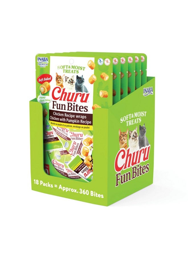 إينابا مكافآت القطط المرحة من INABA Churu، مكافآت القطط الناعمة والمضغوطة المحشوة بالدجاج المخبوز مع التورين، 0.42 أونصة لكل سمكة تترا، 18 سمكة تترا (3 لكل كيس)، وصفة الدجاج مع اليقطين  - Image 1