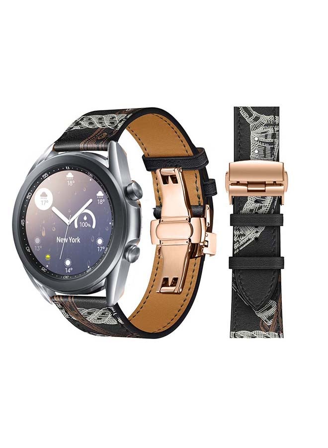 Perfii Replacement Band For Samsung Galaxy Watch3 Noir Blanc/ Black White Line - Image 1