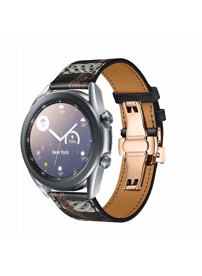 Perfii Replacement Band For Samsung Galaxy Watch3 Noir Blanc/ Black White Line - Image 2