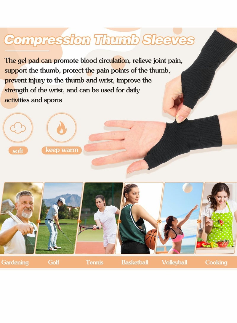Arthritis Compression Gloves,reathable Wrist Support Brace Fingerless Glove with Gel Thumb Injury Pads,Comfortable Carpal Tunnel Sleeve for Hand Wrist Joint... - Image 3