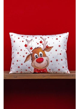 Cango Home Double Sided 35X50 Red Deer Christmas Themed Digital Printed Throw Pillow Cover -CGH1358-3550  - Image 1