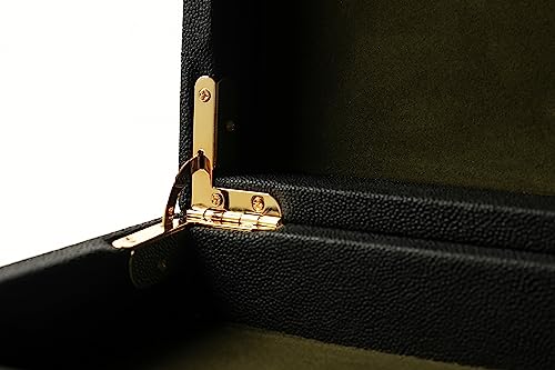 Sanfubox Modern Decorative Box Faux Shagreen Leather, Decorative Storage Boxes with Lids for Home Decor, Large Multifunctional Storage Jewelry Box Organizer(black 3PCS) - Image 4