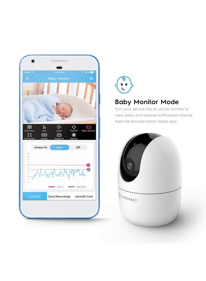 Amcrest 1080P WiFi Camera Indoor, Nanny Cam, Dog Camera, Sound & Baby Monitor, Human & Pet Detection, Motion-Tracking, w/ 2-Way Audio, Phone App, Pan/Tilt Wireless IP Camera, Night Vision (Renewed) - Image 4