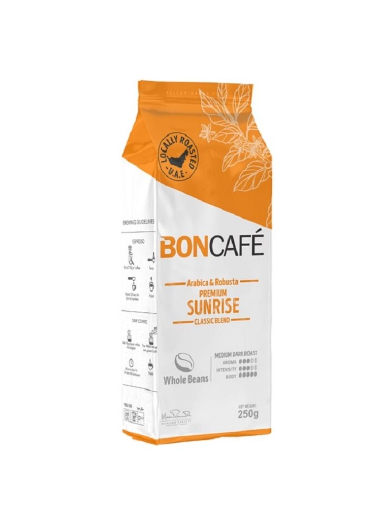 بون كافيه Boncafe Locally Roasted Premium - Espresso Coffee, All Day Coffee & Sunrise Coffee Blends 250Gm - Pack of 3 - Whole Coffee Beans - Image 4