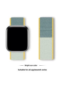 Suitable For Iwatch1-s9 Strap Light Mint/Ocean Blue Nylon Loop Velcro Wristband For Apple Watch Strap-Color:55# Sunny Color-Specifications:42/44/45/49mm