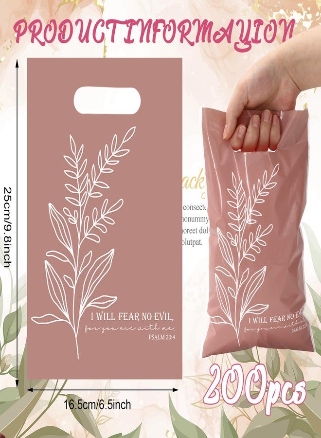 وولاين مجموعة Whaline من 200 كيس هدايا لحفلات مسيحية بوهيمية، أكياس بلاستيكية مزينة بآيات من الكتاب المقدس، مزودة بمقابض، مثالية لتغليف الحلوى والوجبات الخفيفة والبسكويت. - Image 2