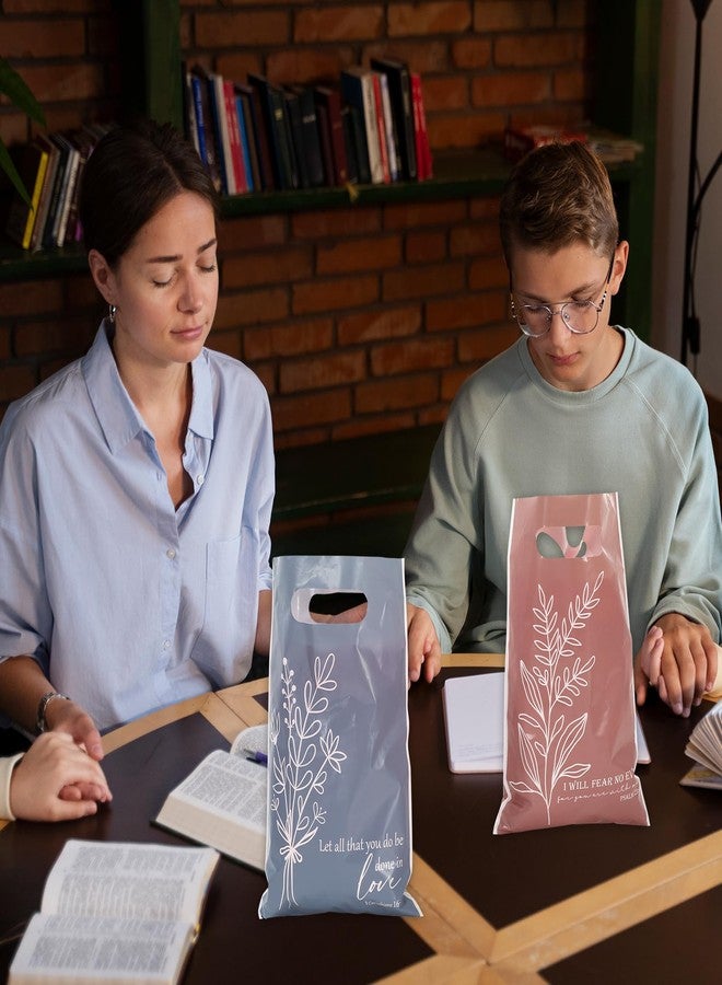 وولاين مجموعة Whaline من 200 كيس هدايا لحفلات مسيحية بوهيمية، أكياس بلاستيكية مزينة بآيات من الكتاب المقدس، مزودة بمقابض، مثالية لتغليف الحلوى والوجبات الخفيفة والبسكويت. - Image 5