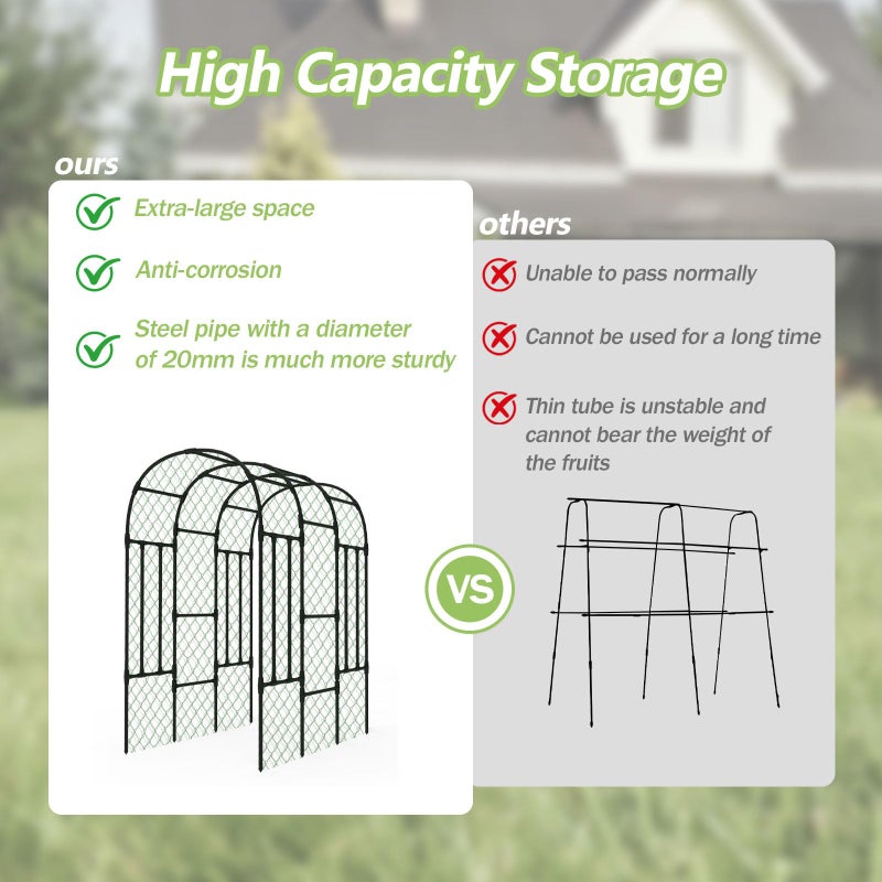 BUKLIYN Trellis for Climbing Plants Outdoor - Size of The Grape Vine Trellis: 71 * 69 * 79 inch - Cucumber Trellis for Raised Bed, Garden Trellis for Climbing Plants, Cucumber, Vegetable, Tomato - Image 5