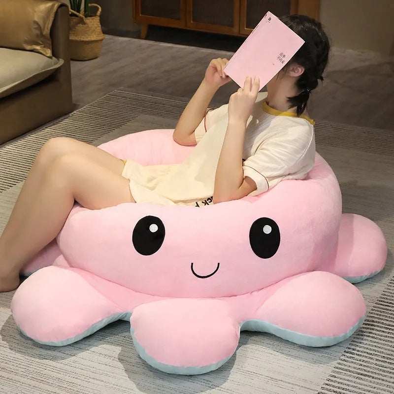Large Double-Sided Reversible Octopus Plush Toy, Cute Expression Flip Octopus Doll - Image 2